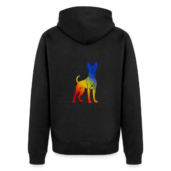 Chien Pinscher - Veste à capuche bio Premium Unisexe - noir - Dos - Nico (187cm)