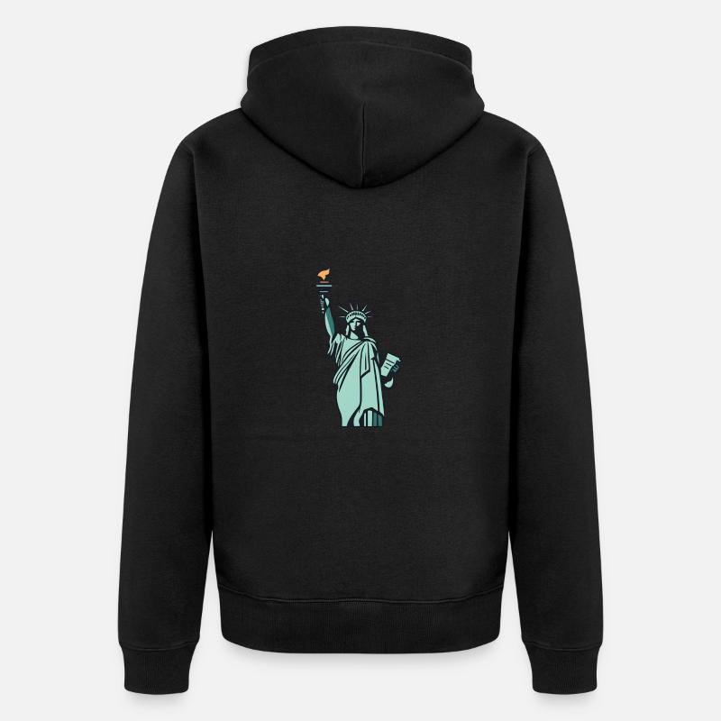 Freiheitsstatue - Unisex Premium Bio Zip Hoodie - Schwarz