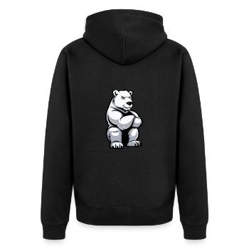 Polar Bear Comic - Unisex Premium Organic Zip Hoodie - black - Back - Nico (187cm)