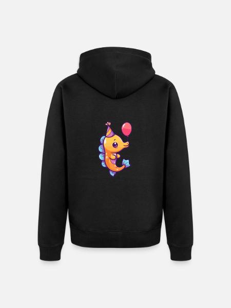Hippocampe Anniversaire Bébé - Veste à capuche bio Premium Unisexe - noir