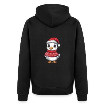 Gans Weihnachten Comic - Unisex Premium Bio Zip Hoodie - Schwarz - Hinten - Nico (187cm)