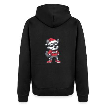 Loup Noël Bande Dessinée Cool - Veste à capuche bio Premium Unisexe - noir - Dos - Nico (187cm)