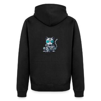 Cool Cats Cyborg Mech Illustration de bande dessinée - Veste à capuche bio Premium Unisexe - noir - Dos - Nico (187cm)