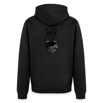 citation homme barbu vaut deux 2 humour barbe drol - Veste à capuche bio Premium Unisexe - noir - Dos - Nico (187cm)