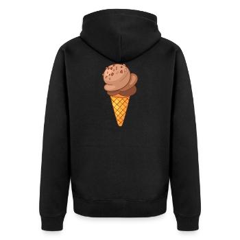 Crème glacée, crème glacée, crème glacée, crème glacée, boule, crème glacée, sundae - Veste à capuche bio Premium Unisexe - noir - Dos - Nico (187cm)