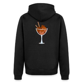 Eis Speiseeis Eiskrem Eiscreme Kugeleis Eisbecher - Unisex Premium Bio Zip Hoodie - Schwarz - Hinten - Nico (187cm)