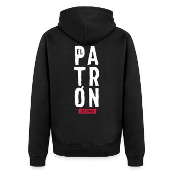 El Patrón - ccario - Unisex Premium Bio Zip Hoodie - Schwarz - Hinten - Nico (187cm)