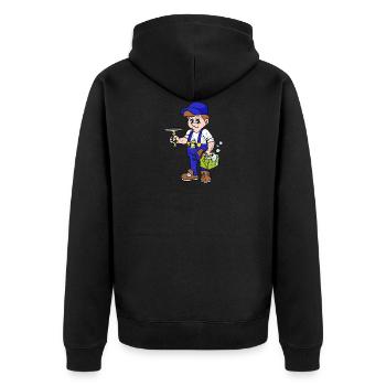 Lave-vitres rétro grunge vintage - Veste à capuche bio Premium Unisexe - noir - Dos - Nico (187cm)