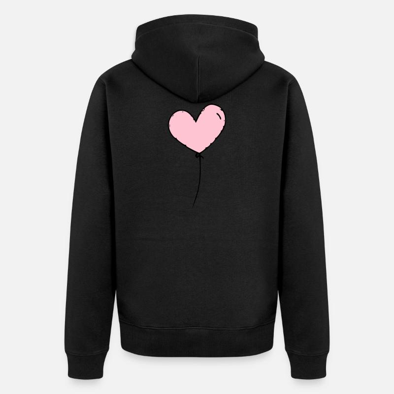Ballon coeur rose noir - Veste à capuche bio Premium Unisexe - noir