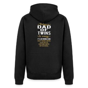 Papa de jumeaux - Veste à capuche bio Premium Unisexe - noir - Dos - Nico (187cm)