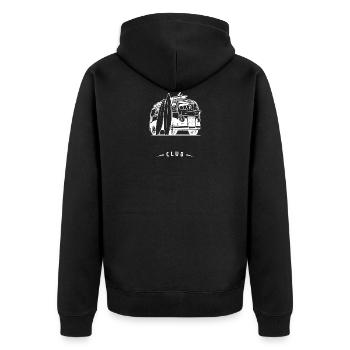 Surfing Club - Unisex Premium Bio Zip Hoodie - Schwarz - Hinten - Nico (187cm)