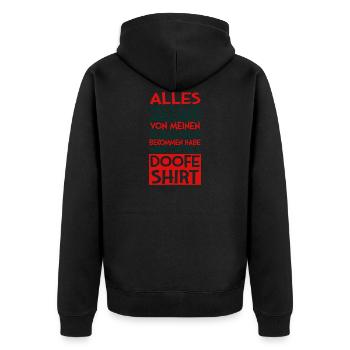 Doofe shirt Ruhestand Rente Spruch Geschenk - Unisex Premium Bio Zip Hoodie - Schwarz - Hinten - Nico (187cm)