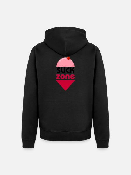 SUCK ZONE - Unisex Premium Organic Zip Hoodie - black