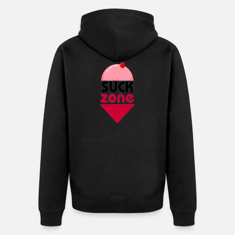 SUCK ZONE - Unisex Premium Organic Zip Hoodie - black