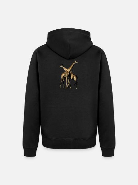 Giraffes - Unisex Premium Organic Zip Hoodie - black