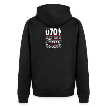 Mann Sprüche Geburtstag Ü Party Spass Nörgeln 70 - Unisex Premium Bio Zip Hoodie - Schwarz - Hinten - Nico (187cm)