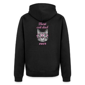 Pour le meilleur papa chat de tous les temps - Veste à capuche bio Premium Unisexe - noir - Dos - Nico (187cm)