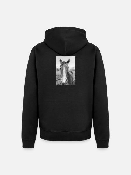 das Pferd - Unisex Premium Bio Zip Hoodie - Schwarz