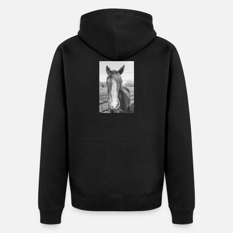 das Pferd - Unisex Premium Bio Zip Hoodie - Schwarz