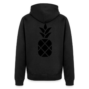 pineapple fruit - Unisex Premium Organic Zip Hoodie - black - Back - Nico (187cm)