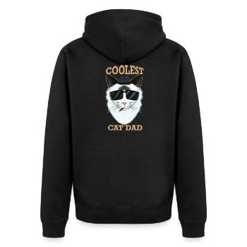 Coolest Cat Dad I Ragdoll Cat Dad I Ragdoll Cat - Unisex Premium Bio Zip Hoodie - Schwarz - Hinten - Nico (187cm)