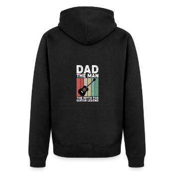 Dad The man The myth The guitar LEGEND - Unisex Premium Organic Zip Hoodie - black - Back - Nico (187cm)
