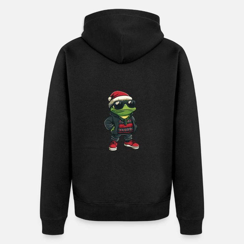 Grenouille Noël Noël - Veste à capuche bio Premium Unisexe - noir