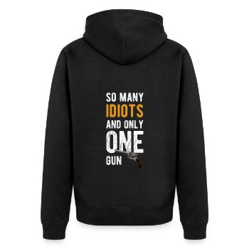 Sarcasm colleagues provocation - Unisex Premium Organic Zip Hoodie - black - Back - Nico (187cm)