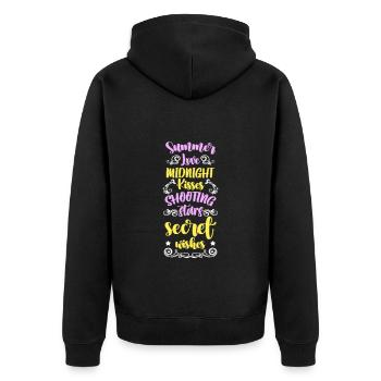 Shooting Star Desire Telescope - Unisex Premium Organic Zip Hoodie - black - Back - Nico (187cm)