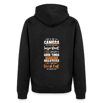 Photographer Photography Art Subject - Unisex Premium Organic Zip Hoodie - black - Back - Nico (187cm)