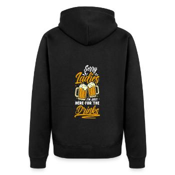 Alkohol Alkoholexzess Wochenende - Unisex Premium Bio Zip Hoodie - Schwarz - Hinten - Nico (187cm)
