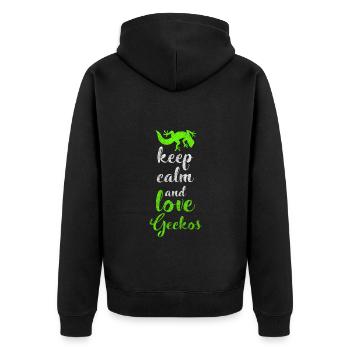 Reptiles Tropical Pet Lizard Lover - Unisex Premium Organic Zip Hoodie - black - Back - Nico (187cm)