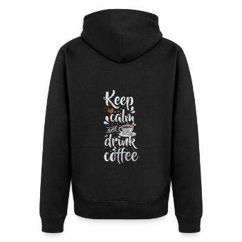 Barista portafilter cappuccino matin grouch - Veste à capuche bio Premium Unisexe - noir - Dos - Nico (187cm)