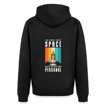 Star Rocket Galaxy - Unisex Premium Organic Zip Hoodie - black - Back - Nico (187cm)