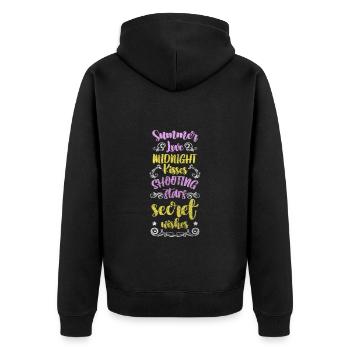 Starry sky sky dream asterisk - Unisex Premium Organic Zip Hoodie - black - Back - Nico (187cm)