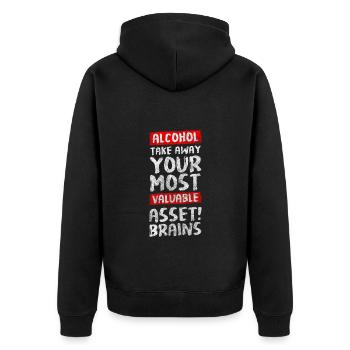 Motivation pour arrêter de boire de l’alcool - Veste à capuche bio Premium Unisexe - noir - Dos - Nico (187cm)