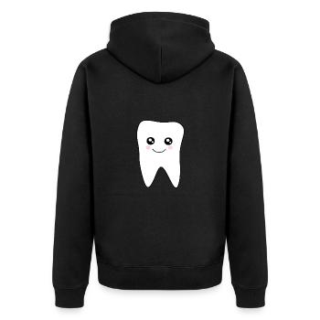 Dent Dents, Dents, Dentiste - Veste à capuche bio Premium Unisexe - noir - Dos - Nico (187cm)