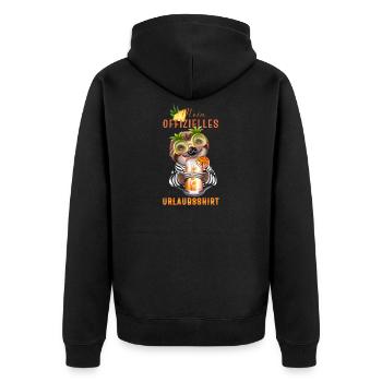 Lustiges Faultier mit Cocktail Urlaub - Unisex Premium Bio Zip Hoodie - Schwarz - Hinten - Nico (187cm)