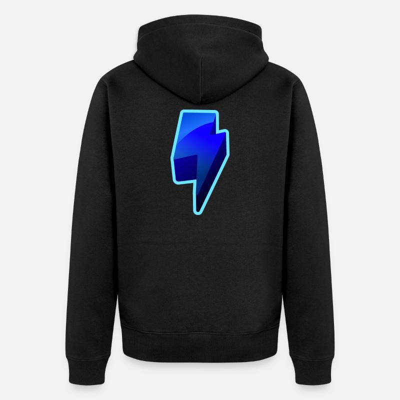 NeonBlitz Lightning Graphique Bleu - Veste à capuche bio Premium Unisexe - noir