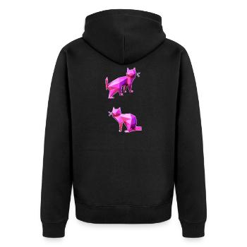 Pink Poly Cats Duo - Unisex Premium Organic Zip Hoodie - black - Back - Nico (187cm)