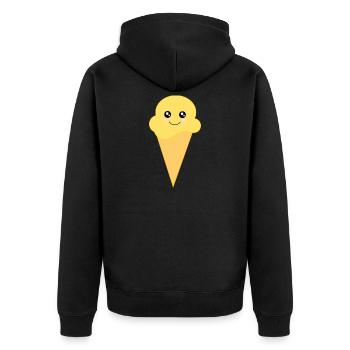 Glace Kawaii Glace Kawaii Vanille Kawaii - Veste à capuche bio Premium Unisexe - noir - Dos - Nico (187cm)