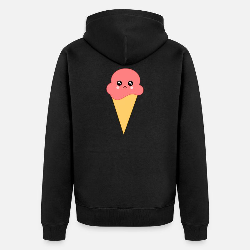 Eis Eiscreme Erdbeereis - Unisex Premium Bio Zip Hoodie - Schwarz