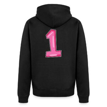 1 - Unisex Premium Organic Zip Hoodie - black - Back - Nico (187cm)