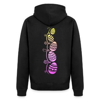 Oeufs de Pâques colorés pour Pâques - Veste à capuche bio Premium Unisexe - noir - Dos - Nico (187cm)