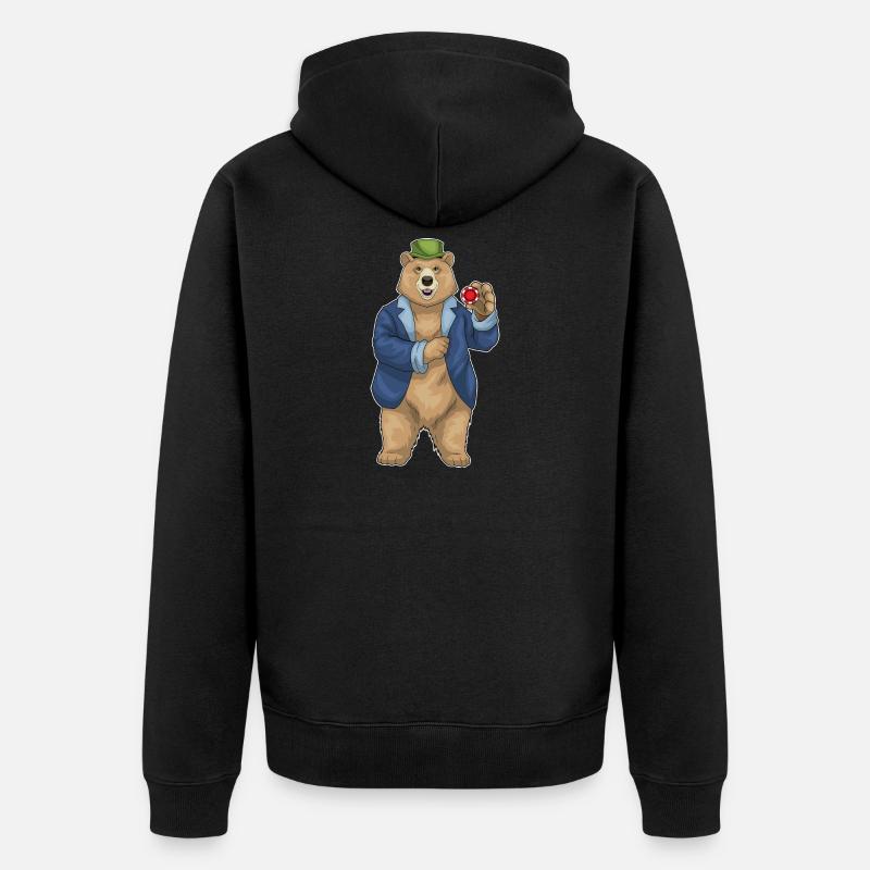 Bear Poker Jetons de poker - Veste à capuche bio Premium Unisexe - noir