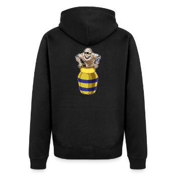 Mumie Halloween Vase - Unisex Premium Bio Zip Hoodie - Schwarz - Hinten - Nico (187cm)