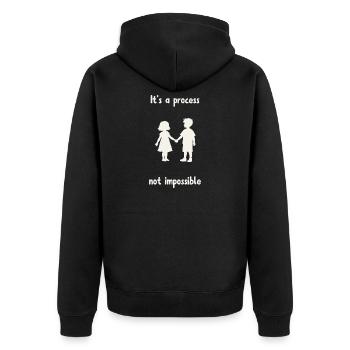 It's not impossible. - Unisex Premium Organic Zip Hoodie - black - Back - Nico (187cm)