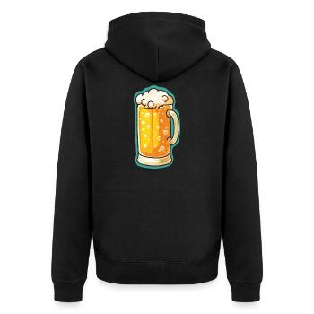 Icône en verre de bière - Veste à capuche bio Premium Unisexe - noir - Dos - Nico (187cm)