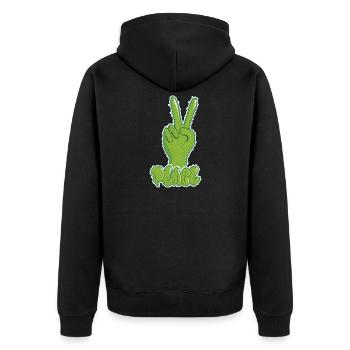 Graffiti Peace - Unisex Premium Bio Zip Hoodie - Schwarz - Hinten - Nico (187cm)