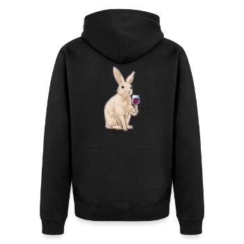 Vin rouge de lapin - Veste à capuche bio Premium Unisexe - noir - Dos - Nico (187cm)